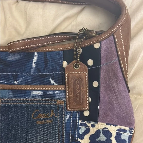 Coach denim patchwork bag - Picture 2 of 8